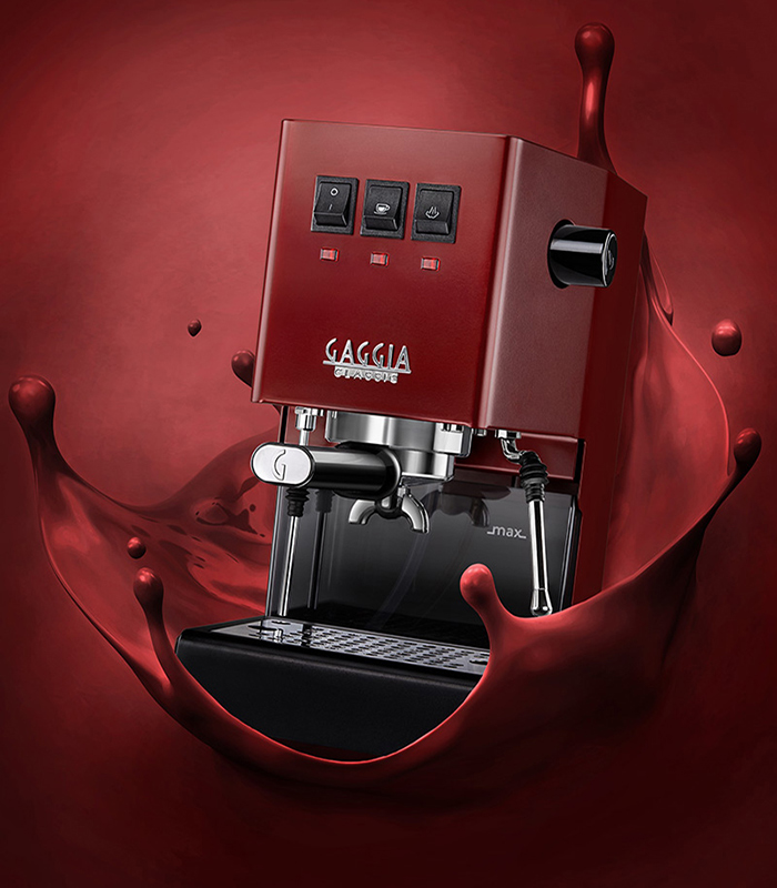 Gaggia Classic Pro E24 Cherry Red Damaged Box Gaggia Classic Pro E24 Cherry Red Damaged Box